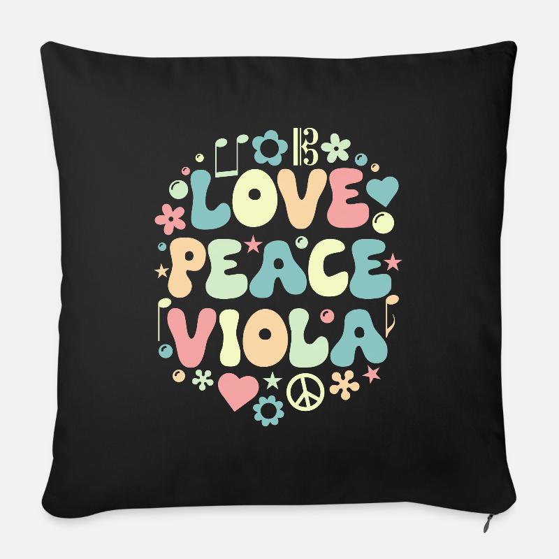 Bratsche Viola Bratschist Retro Love - Sofakissenbezug 45 x 45 cm - Schwarz