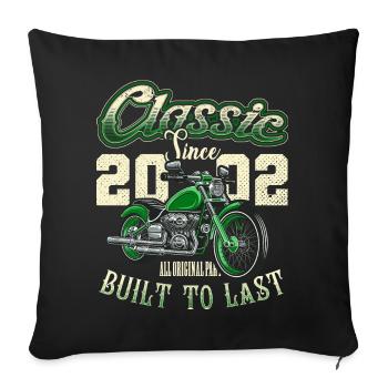 Motorcycle Bikers Motorbike Birthday Born In 2002 - Sofa pillowcase 17,3'' x 17,3'' (45 x 45 cm) - black - Front