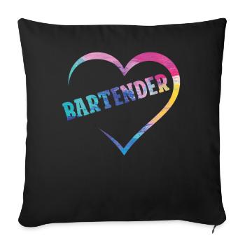 Bartender Mixologist Heart - Sofa pillowcase 17,3'' x 17,3'' (45 x 45 cm) - black - Front