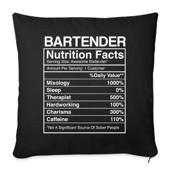 Bartender Mixologist Bartender - Sofa pillowcase 17,3'' x 17,3'' (45 x 45 cm) - black - Front