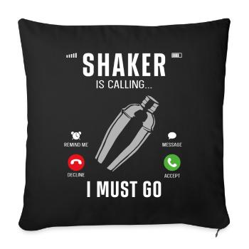 Barman Mixologue Affichage du téléphone - Housse de coussin décorative 45 x 45 cm - noir - Devant