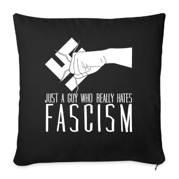 Tolerance Antifascism Respect - Sofa pillowcase 17,3'' x 17,3'' (45 x 45 cm) - black - Front