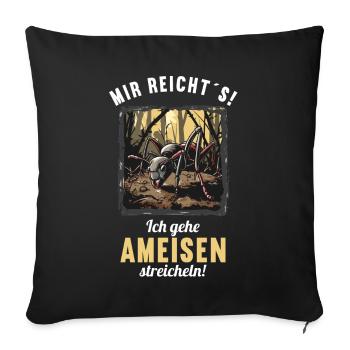 Ant ants ant - Sofa pillowcase 17,3'' x 17,3'' (45 x 45 cm) - black - Front