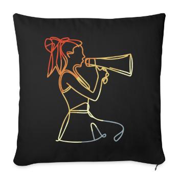 Look vintage pom-pom girl - Housse de coussin décorative 45 x 45 cm - noir - Devant