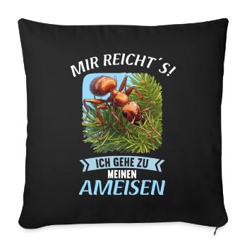 Ant ants ant - Sofa pillowcase 17,3'' x 17,3'' (45 x 45 cm) - black - Front