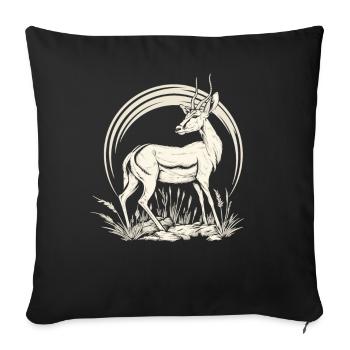 Antilope antilope antilope ouverte - Housse de coussin décorative 45 x 45 cm - noir - Devant