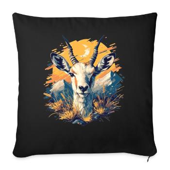 Antilope antilope antilope ouverte - Housse de coussin décorative 45 x 45 cm - noir - Devant