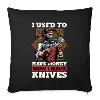 Blade Forging I Used To Have Money Blade Crafting - Sofa pillowcase 17,3'' x 17,3'' (45 x 45 cm) - black - Front
