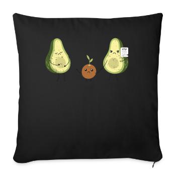 Avocado - Sofa pillowcase 17,3'' x 17,3'' (45 x 45 cm) - black - Front
