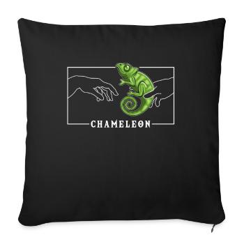Michel-Ange Création d’Adam Chameleon Panther - Housse de coussin décorative 45 x 45 cm - noir - Devant