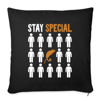 Stay Special Panther Veiled Chamaeleonidae Lover - Sofa pillowcase 17,3'' x 17,3'' (45 x 45 cm) - black - Front