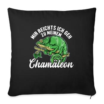 Mir reichts ich geh zu meinem Chamäleon Veiled - Sofa pillowcase 17,3'' x 17,3'' (45 x 45 cm) - black - Front