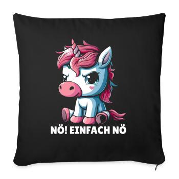No! Just nope unicorn - Sofa pillowcase 17,3'' x 17,3'' (45 x 45 cm) - black - Front