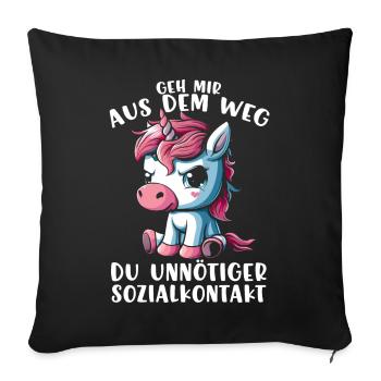 Écarte-toi de mon chemin, contact social inutile - Housse de coussin décorative 45 x 45 cm - noir - Devant
