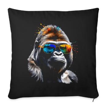 Lunettes de soleil Gorilla Monkey Colorful Animal Design Print - Housse de coussin décorative 45 x 45 cm - noir - Devant