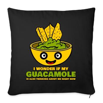 Tortilla Chips Avocado Guacamole Bowl - Sofa pillowcase 17,3'' x 17,3'' (45 x 45 cm) - black - Front