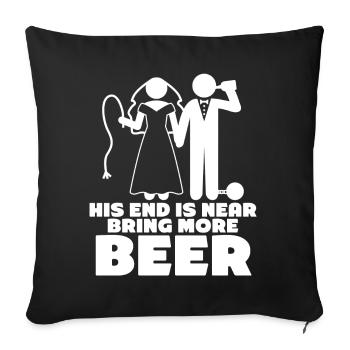 Groom Bride Beer Best Man Groomsmen - Sofa pillowcase 17,3'' x 17,3'' (45 x 45 cm) - black - Front