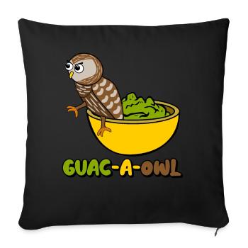 Guacamole Owl Tortilla Chips Avocado - Sofa pillowcase 17,3'' x 17,3'' (45 x 45 cm) - black - Front
