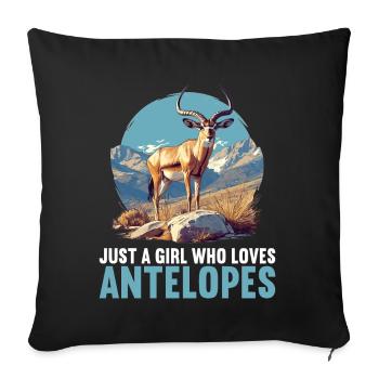 Antilope Antilope ouverte - Housse de coussin décorative 45 x 45 cm - noir - Devant