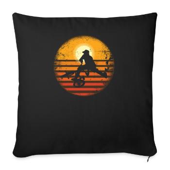 BMX BMX Vintage, Vélo Freestyle course BMX - Housse de coussin décorative 45 x 45 cm - noir - Devant