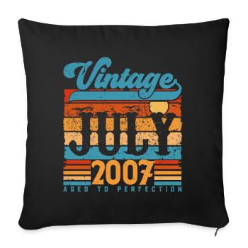 Juli 2007, Juli 2007 Geburtstagsgeschenk. - Sofakissenbezug 45 x 45 cm - Schwarz - Vorne