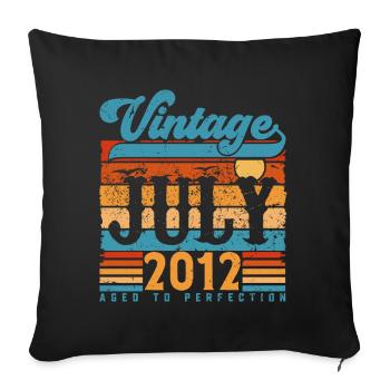 July 2012, July 2012 Birthday Gift. - Sofa pillowcase 17,3'' x 17,3'' (45 x 45 cm) - black - Front