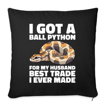 Banana Ball Python Herpetologist Coral Ball - Sofakissenbezug 45 x 45 cm - Schwarz - Vorne