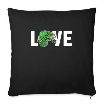 Panthère d’amour voilée Chamaeleonidae amant caméléon - Housse de coussin décorative 45 x 45 cm - noir - Devant