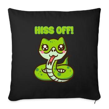 Sifflement ! - Jeu de mots sur le serpent mignon - Housse de coussin décorative 45 x 45 cm - noir - Devant
