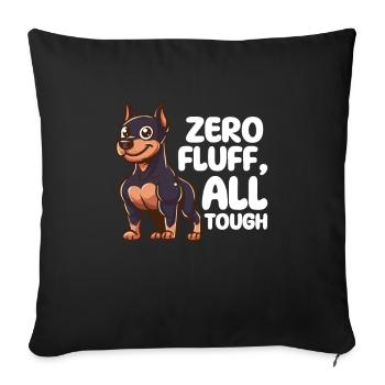 Zero Fluff, All Tough - Doberman Dog - Sofa pillowcase 17,3'' x 17,3'' (45 x 45 cm) - black - Front