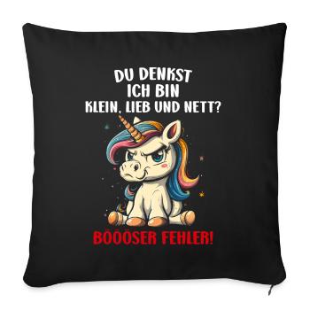 Tu penses que je suis petit, doux et gentil, mauvaise erreur - Housse de coussin décorative 45 x 45 cm - noir - Devant