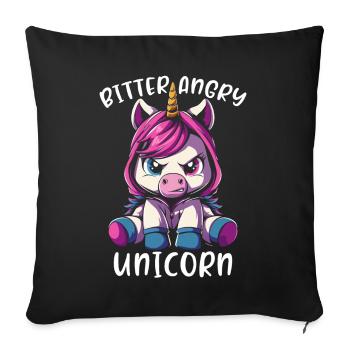 Bitter Angry Unicorn - Sofa pillowcase 17,3'' x 17,3'' (45 x 45 cm) - black - Front