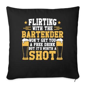 Bartender Mixologist Flirting With - Sofa pillowcase 17,3'' x 17,3'' (45 x 45 cm) - black - Front