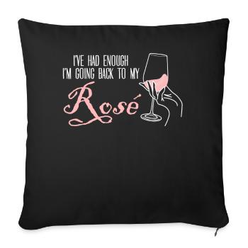 Verres à vin rosé Wine Drinker Vino - Housse de coussin décorative 45 x 45 cm - noir - Devant