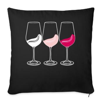 Wine Glasses Wine Drinker Vino - Sofa pillowcase 17,3'' x 17,3'' (45 x 45 cm) - black - Front