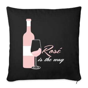 Red Wine Glasses Vino Rosé - Sofakissenbezug 45 x 45 cm - Schwarz - Vorne