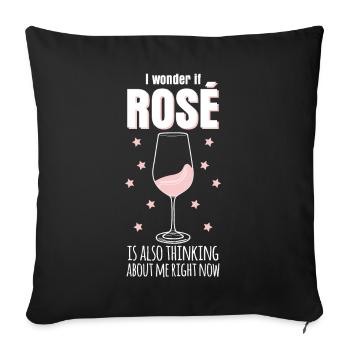 Vino Rosé Red Wine Glass - Sofakissenbezug 45 x 45 cm - Schwarz - Vorne