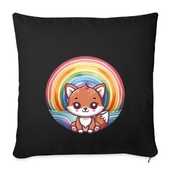 Fuchs Füchse Kinder Kind - Sofakissenbezug 45 x 45 cm - Schwarz - Vorne