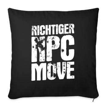 Mouvement de PNJ approprié – Humour et style du joueur - Housse de coussin décorative 45 x 45 cm - noir - Devant