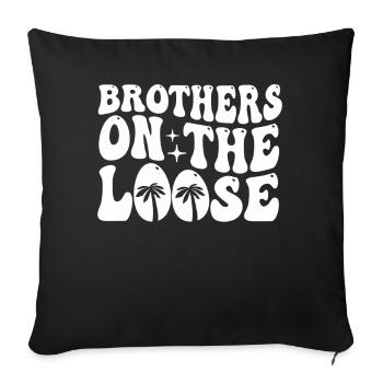 Brothers On The Loose Sibling Journey - Sofa pillowcase 17,3'' x 17,3'' (45 x 45 cm) - black - Front