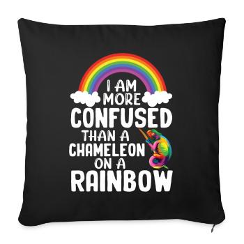 I'm more confused than a chameleon - Sofa pillowcase 17,3'' x 17,3'' (45 x 45 cm) - black - Front