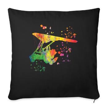 PaParatrike Moteur Deltatrider Deltatrike - Housse de coussin décorative 45 x 45 cm - noir - Devant