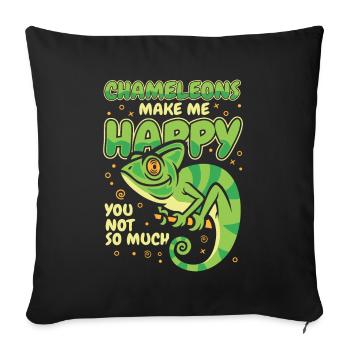 Chameleons Make Me Happy Veiled Panther Lover - Sofa pillowcase 17,3'' x 17,3'' (45 x 45 cm) - black - Front