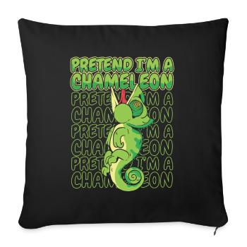 Pretend I'm A Chameleon Veiled Panther Lover - Sofa pillowcase 17,3'' x 17,3'' (45 x 45 cm) - black - Front