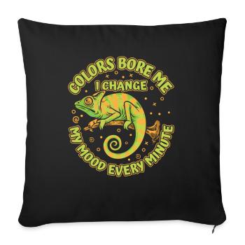 Couleurs m’ont porté Panthère Voilé Chamaeleonidae - Housse de coussin décorative 45 x 45 cm - noir - Devant