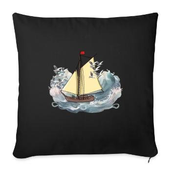 Ship Ships Sailing Ship Sailor Yolle Captain's Sea - Sofa pillowcase 17,3'' x 17,3'' (45 x 45 cm) - black - Front