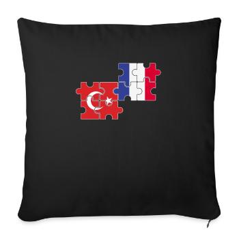 Turkey France Flag French Turk - Sofa pillowcase 17,3'' x 17,3'' (45 x 45 cm) - black - Front