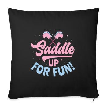 En selle pour le plaisir ! - Cheval de loisir Cheval de loisir - Housse de coussin décorative 45 x 45 cm - noir - Devant