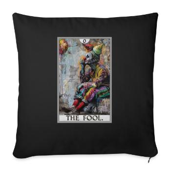 Tarot Cards Tarot Card The Fool The Fool - Sofa pillowcase 17,3'' x 17,3'' (45 x 45 cm) - black - Front