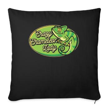 Chaméléon fou Lady Panther voilé - Housse de coussin décorative 45 x 45 cm - noir - Devant